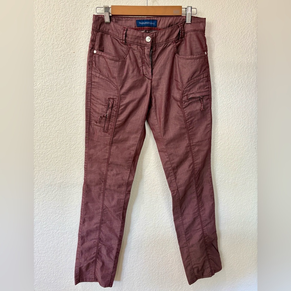 Trussardi Women's Maroon Ankle Pants